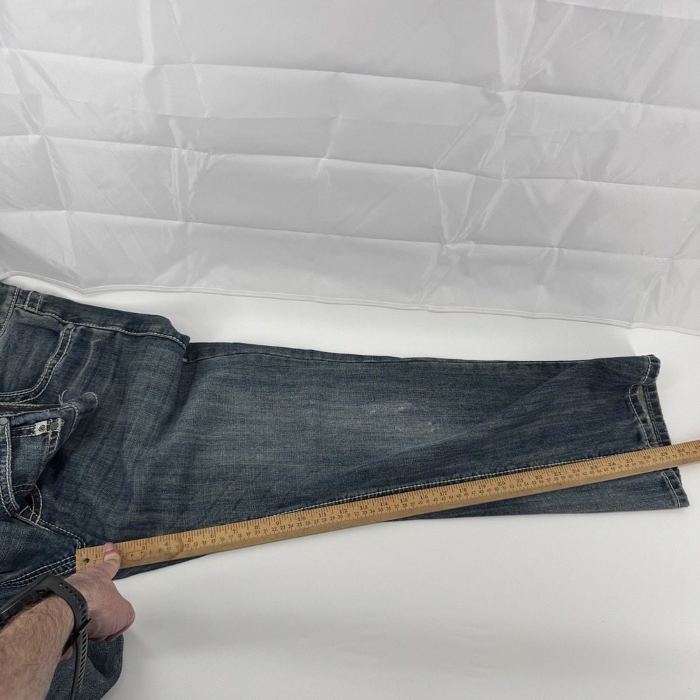 Rock & Roll Denim Jeans Mens 36x30 Blue Pistol Regular Fit Stackable Bootcut - Picture 15 of 16